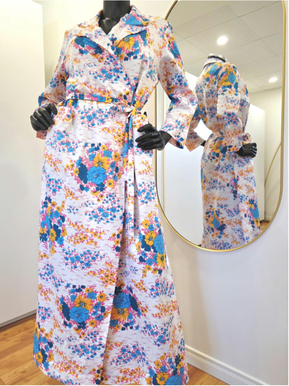 Vintage Linda Lingerie Robe, floral coquette, lightweight | OS XS–M 60s-70s